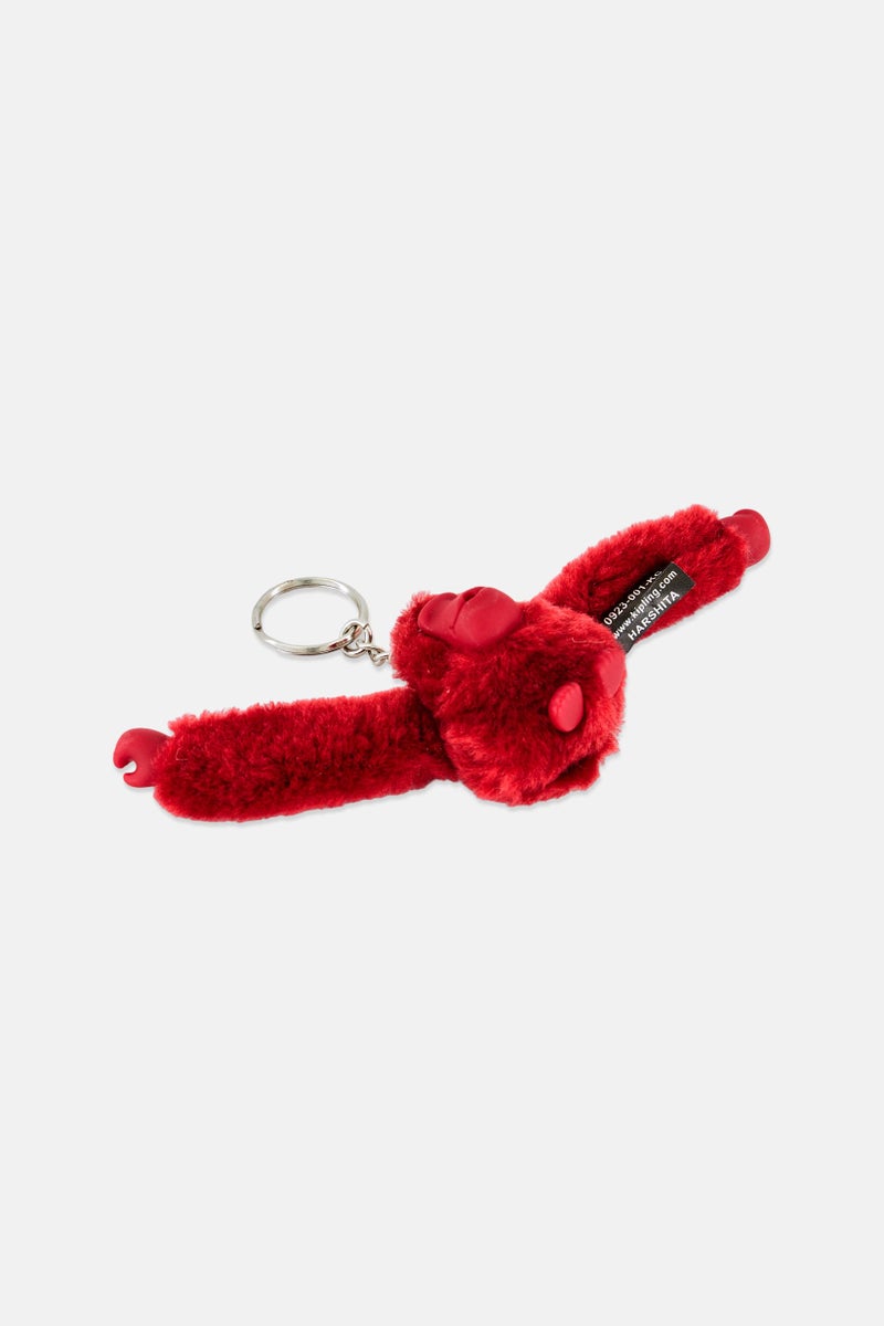 kipling Monkeyclip Soft Plush Keyring, Funky Red - Image 2